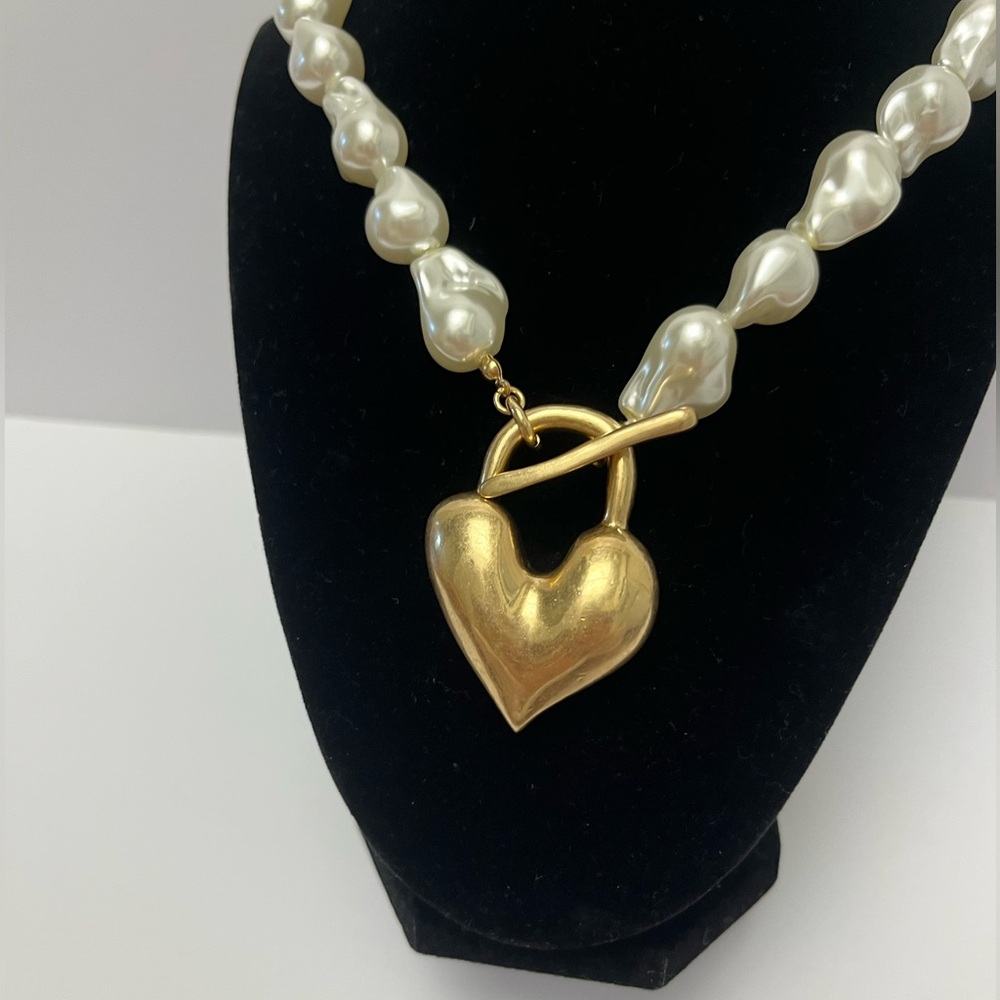 Piper Gold and White Heart Necklace - Picture 8 of 15